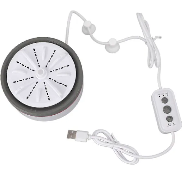Discount Mini Turbo Tvättmaskin Tidsinställd Justerbar Multifunktion USB-driven Bärbar Mini Turbo Tvättmaskin för Små Kläder Frukt Diskning Gray