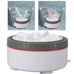 Outlet Mini Turbo Tvättmaskin Tidsinställd Justerbar Multifunktion USB-driven Bärbar Mini Turbo Tvättmaskin för Små Kläder Frukt Diskning Gray