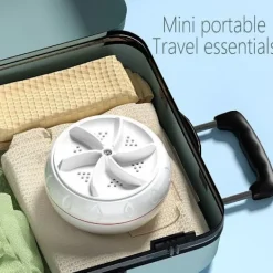 Online Mini Tvättmaskin USB Roterande Turbin Bärbar Tvättmaskin För Strumpor Skjorta Underkläder Tvätt För Resa Hem Affärsresa white