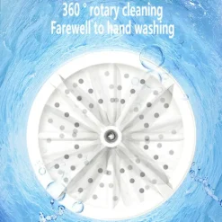 Online Mini Tvättmaskin USB Roterande Turbin Bärbar Tvättmaskin För Strumpor Skjorta Underkläder Tvätt För Resa Hem Affärsresa white