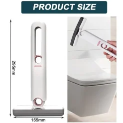 Clearance Mini-mopp, bärbar självvridande svampmopp, handsfree-rengöring minimopp för badrum, kök (3 bomullssvampar och 1 klämhandtag) 2 set