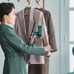 Hot Ministrykmaskin Vikbar Roterbar bottenplatta i titan Antiskåld silikon Handhållet ångstrykjärn för resor Svartgrön EU-kontakt 220V