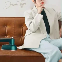 Hot Ministrykmaskin Vikbar Roterbar bottenplatta i titan Antiskåld silikon Handhållet ångstrykjärn för resor Svartgrön EU-kontakt 220V