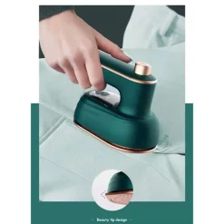 Hot Ministrykmaskin Vikbar Roterbar bottenplatta i titan Antiskåld silikon Handhållet ångstrykjärn för resor Svartgrön EU-kontakt 220V