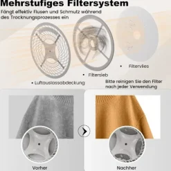 Online Northix Minitorktumlare 5 kg med LED-pekskärm och desinfektions- och luktborttagningstork