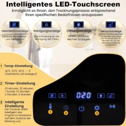 Online Northix Minitorktumlare 5 kg med LED-pekskärm och desinfektions- och luktborttagningstork