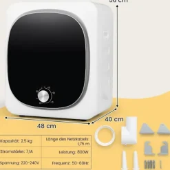 Discount Northix Minitorktumlare 2.5KG med 5 program upp till 69℃ avluftstork 800W