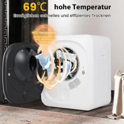 Discount Northix Minitorktumlare 2.5KG med 5 program upp till 69℃ avluftstork 800W