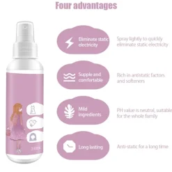 New 100ml Multipurpose Antistatspray Kläder Antistatisk Spray för Kläder Textilier Möbler och Bil