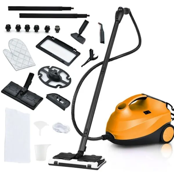 Online COSTWAY Mångsidig Dampförare 2000W , Bedbuggar - 1,5L Behållare, 19 Tillbehör, 4,0 Bar - LED Indikator - 108℃ - Kvalster Orange Blå