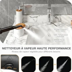 Online COSTWAY Mångsidig Dampförare 2000W , Bedbuggar - 1,5L Behållare, 19 Tillbehör, 4,0 Bar - LED Indikator - 108℃ - Kvalster Orange Blå