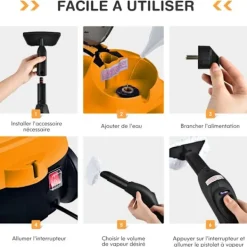 Online COSTWAY Mångsidig Dampförare 2000W , Bedbuggar - 1,5L Behållare, 19 Tillbehör, 4,0 Bar - LED Indikator - 108℃ - Kvalster Orange Blå