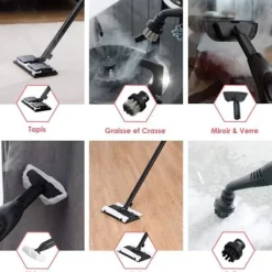 COSTWAY Mångsidig Ångtvättare 2000W för Sänglöss - 1,5L Behållare, 19 Tillbehör, 4,0 Bar, LED Indikator, 108℃, Röda kvalster Blå