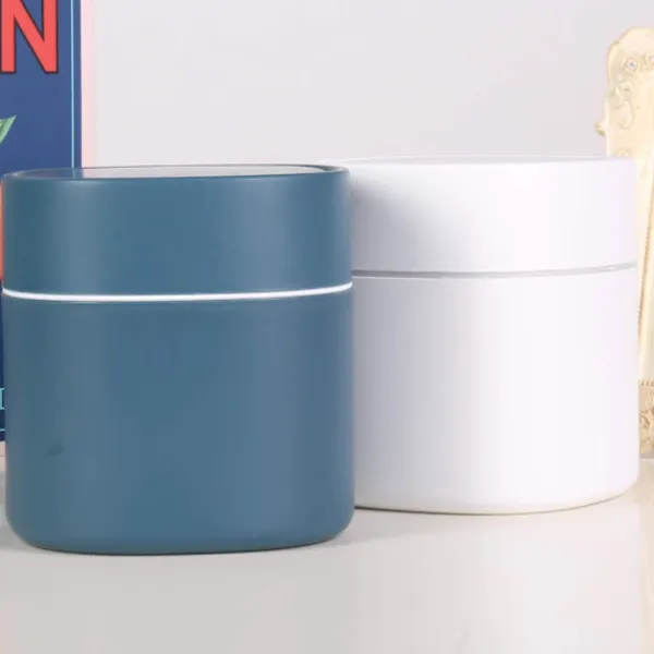 Modern Mini-sopkorg i plast med lock för badrum, skrivbord, bordsskiva