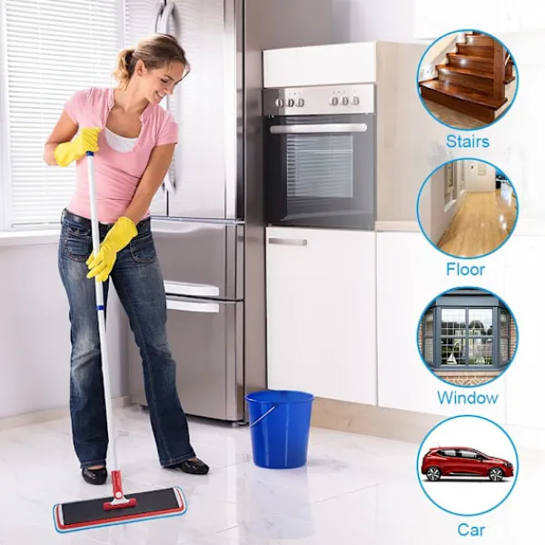 Hot unbranded Mop Pads, 6 stycken Mikrofiber Rengöringsdynor Blå