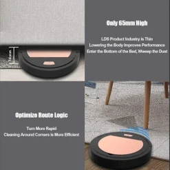 Moppande Robotdammsugare 3 i 1 Automatisk Ultratunn och Tyst Dammsugare Lätt Uppladdningsbar och Tyst För Golv Bil Hår etc, Vit