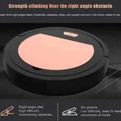 Moppande Robotdammsugare 3 i 1 Automatisk Ultratunn och Tyst Dammsugare Lätt Uppladdningsbar och Tyst För Golv Bil Hår etc, Vit