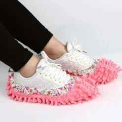 Discount CL Mopptofflor, Kitteny 3 par multifunktionella mikrofibermoppskor rengöringstofflor för hemmet, 3 färger 6 st