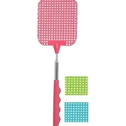 New Motståndskraftig och utdragbar teleskopisk flugsmälla, variabel längd 26-72 cm, slumpmässig färg, turkos, grön eller korall