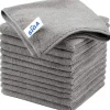 Online *MR.SIGA Mikrofiber Rengöringsduk, Universalhanddukar, Rändfria Rengöringstrasor, 12-pack, Grå, Storlek 32 x 32 cm (12,6 x 12,6 tum)