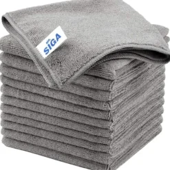 Online *MR.SIGA Mikrofiber Rengöringsduk, Universalhanddukar, Rändfria Rengöringstrasor, 12-pack, Grå, Storlek 32 x 32 cm (12,6 x 12,6 tum)