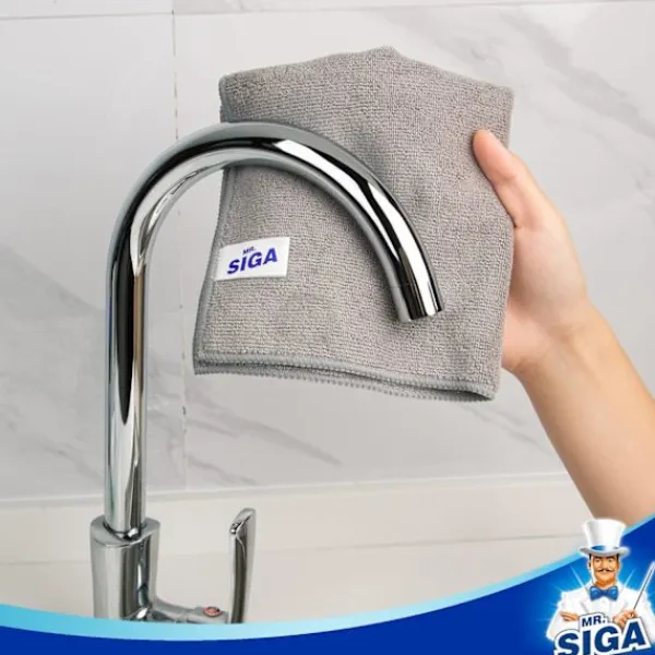 Online *MR.SIGA Mikrofiber Rengöringsduk, Universalhanddukar, Rändfria Rengöringstrasor, 12-pack, Grå, Storlek 32 x 32 cm (12,6 x 12,6 tum)