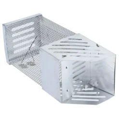 Clearance Möss fångstbur Enkeldörr Autodörrlås Human musfälla för inomhusköpcentrum Restaurang Lagergård