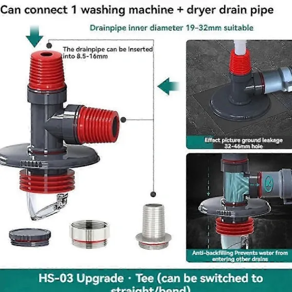 Online Multifunktionell Avloppsrör för Tvättmaskin, Specialgolvbrunnsanslutning, Deodorant Anti-lukt