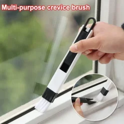 Hot LBSS Multifunktionell handhållen räfflor Spaltrengöringsborste Löstagbar fönsterborsterengöringsverktyg för hemmakontor Black White