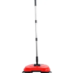 Online Multifunktionell 3-i-1 Hushållsrengöring Lat Handtryck Sopmaskin Sopskyffel Papperskorg 360 Roterande Golvrengöringsmopp (Röd)