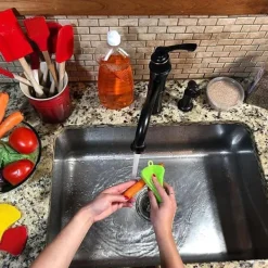 Outlet Multifunktionell kökssvamp i silikon | Antibakteriell diskborste i livsmedelskvalitet KLB