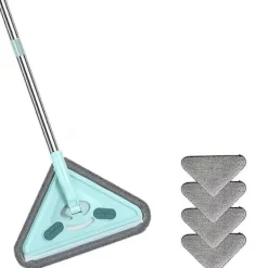 Best Multifunktionell mopp, 360° roterbar och justerbar rengöringsmopp, våt och torr triangel