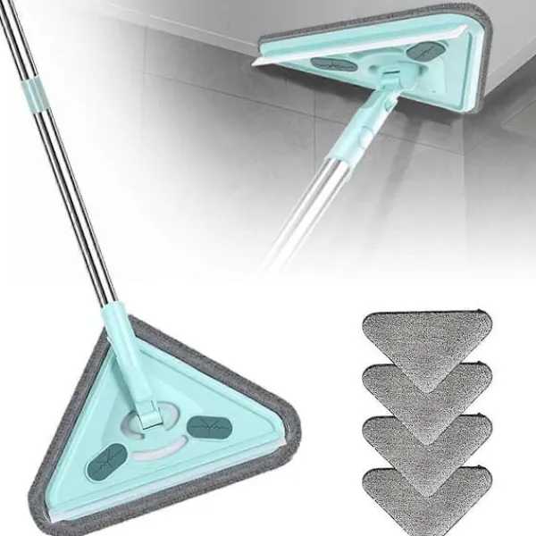 Online Multifunktionell mopp, 360° roterbar och justerbar rengöringsmopp, våt och torr triangel