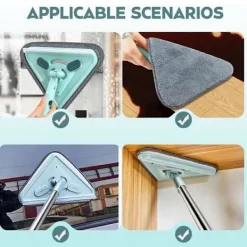 Online Multifunktionell mopp, 360° roterbar och justerbar rengöringsmopp, våt och torr triangel