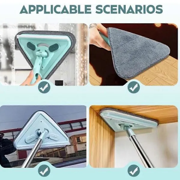 Online Multifunktionell mopp, 360° roterbar och justerbar rengöringsmopp, våt och torr triangel