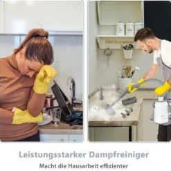 Clearance Multifunktionell ångtvätt bärbar handhållen ångrengöringsmaskin med 1000 W effekt grå