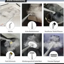 Clearance Multifunktionell ångtvätt bärbar handhållen ångrengöringsmaskin med 1000 W effekt grå