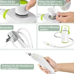 Discount Northix Multifunktionell ångtvätt bärbar handhållen ångrengöringsmaskin med 1000 W power green