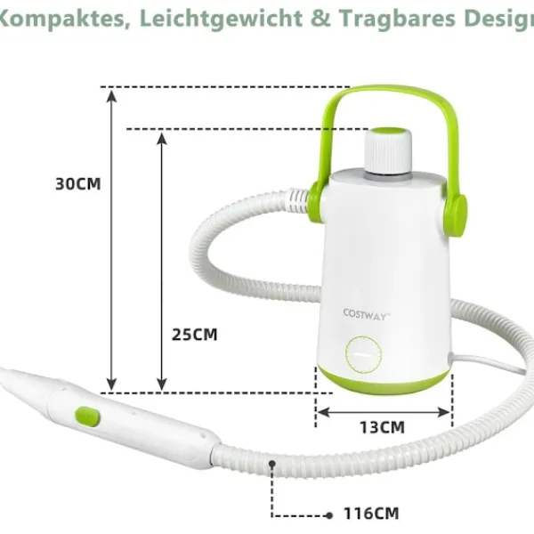 Discount Northix Multifunktionell ångtvätt bärbar handhållen ångrengöringsmaskin med 1000 W power green