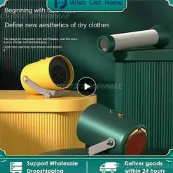 Multifunktionell portabel minitork för hushållsbruk, lämplig för studentboende, torkar kläder, skor och djurhår, perfekt för resor, grön Green