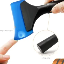 Outlet Multifunktionell silikonfönsterskrapa för badrum, duschspegeldörr, fönster, glas, duschdörr, bilvindruta, fönsterskrapa (12,7 cm, blå)