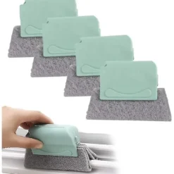 Clearance Multifunktionell Spårrengöringsborste Magic Skurpaddeborste För Dörrspår Fönster (grön 4-pack)