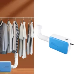 Outlet Multifunktionell 600W klädtork hushåll liten bärbar elektrisk skotork klädtork blå EU rund stickpropp