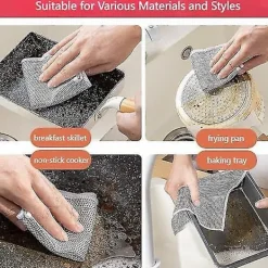 Best Multifunktionella Disktrasor av Ståltråd, Repfri Metalltrasa för Vått och Torrt, Återanvändbara Disksvampar för Rengöring av Diskar och Grytor