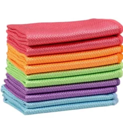 Hot DAO Multifunktionella rengöringsdukar med fiskfjällsmönster, mikrofiberdukar med tråd för polering av glas och torkning av disk [DB] 30 X 40cm Overlock