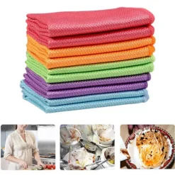 Clearance DAO Multifunktionella rengöringsdukar med fiskfjällsmönster, mikrofiberdukar för polering av glas och torkning av disk 30 X 40cm [DB] 30 X 30cm | Fyndiq Overlock