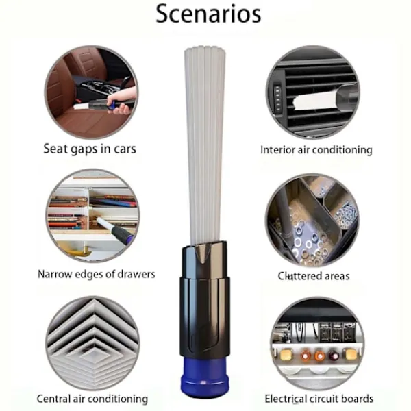 Hot Multifunktionellt dammsugarmunstycke, borste för ventiler, lådor och bil.