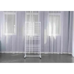 New HERZBERG Multifunktions torkställ - - HG8034-WHT - 20m torklinje - Rostfritt stål - Inomhus/utomhus