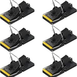 New Musfällor, 6-pack Kraftiga Återanvändbara, Säkra och Effektiva Musfällor för Inomhus- och Utomhusbruk, Lätta att Installera och Rengöra