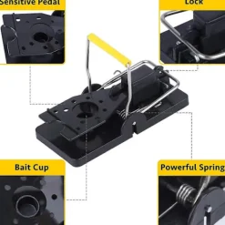 New Musfällor, 6-pack Kraftiga Återanvändbara, Säkra och Effektiva Musfällor för Inomhus- och Utomhusbruk, Lätta att Installera och Rengöra